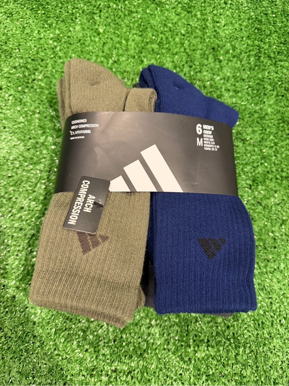 🧦 New! Without tags! Adidas Men's Crew Socks - Blue, Gray, and Tan